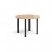 Circular black radial leg meeting table 1000mm - beech DRL1000C-K-B