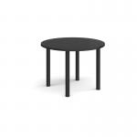 Circular black radial leg meeting table 1000mm - Black DRL1000C-K-BK