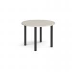 Circular black radial leg meeting table 1000mm - Light Grey DRL1000C-K-LG