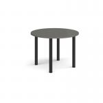 Circular black radial leg meeting table 1000mm - Onyx Grey DRL1000C-K-OG