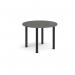 Circular black radial leg meeting table 1000mm - Onyx Grey DRL1000C-K-OG