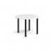 Circular black radial leg meeting table 1000mm - white DRL1000C-K-WH