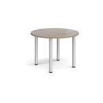 Circular silver radial leg meeting table 1000mm - Barcelona Walnut DRL1000C-S-BW