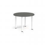 Circular white radial leg meeting table 1000mm - Onyx Grey DRL1000C-WH-OG