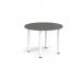 Circular white radial leg meeting table 1000mm - Onyx Grey DRL1000C-WH-OG