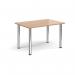 Rectangular chrome radial leg meeting table 1200mm x 800mm - beech DRL1200-C-B