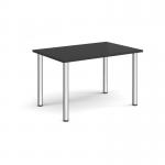 Rectangular chrome radial leg meeting table 1200mm x 800mm - Black DRL1200-C-BK
