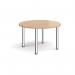 Circular chrome radial leg meeting table 1200mm - beech DRL1200C-C-B