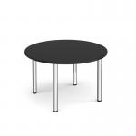 Circular chrome radial leg meeting table 1200mm x 800mm - Black DRL1200C-C-BK
