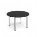 Circular chrome radial leg meeting table 1200mm x 800mm - Black DRL1200C-C-BK