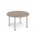 Circular chrome radial leg meeting table 1200mm x 800mm - Barcelona Walnut DRL1200C-C-BW
