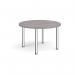 Circular chrome radial leg meeting table 1200mm - grey oak DRL1200C-C-GO