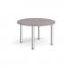 Circular chrome radial leg meeting table 1200mm - grey oak DRL1200C-C-GO