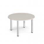 Circular chrome radial leg meeting table 1200mm x 800mm - Light Grey DRL1200C-C-LG