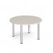 Circular chrome radial leg meeting table 1200mm x 800mm - Light Grey DRL1200C-C-LG