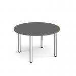 Circular chrome radial leg meeting table 1200mm x 800mm - Onyx Grey DRL1200C-C-OG