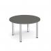 Circular chrome radial leg meeting table 1200mm x 800mm - Onyx Grey DRL1200C-C-OG