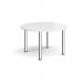 Circular chrome radial leg meeting table 1200mm - white DRL1200C-C-WH