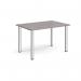 Rectangular chrome radial leg meeting table 1200mm x 800mm - grey oak DRL1200-C-GO