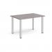 Rectangular chrome radial leg meeting table 1200mm x 800mm - grey oak DRL1200-C-GO