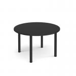 Circular black radial leg meeting table 1200mm - Black DRL1200C-K-BK