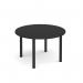 Circular black radial leg meeting table 1200mm - Black DRL1200C-K-BK