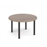 Circular black radial leg meeting table 1200mm - Barcelona Walnut DRL1200C-K-BW