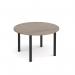 Circular black radial leg meeting table 1200mm - Barcelona Walnut DRL1200C-K-BW