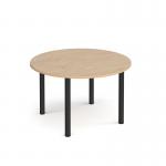 Circular black radial leg meeting table 1200mm - Kendal Oak DRL1200C-K-KO