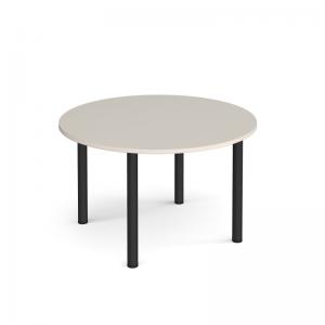 Circular black radial leg meeting table 1200mm - Light Grey