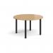 Circular black radial leg meeting table 1200mm - oak DRL1200C-K-O