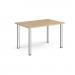 Rectangular chrome radial leg meeting table 1200mm x 800mm - kendal oak DRL1200-C-KO