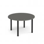 Circular black radial leg meeting table 1200mm -Onyx Grey DRL1200C-K-OG