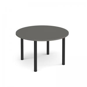Circular black radial leg meeting table 1200mm -Onyx Grey