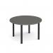 Circular black radial leg meeting table 1200mm -Onyx Grey DRL1200C-K-OG