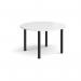 Circular black radial leg meeting table 1200mm - white DRL1200C-K-WH