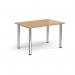 Rectangular chrome radial leg meeting table 1200mm x 800mm - oak DRL1200-C-O