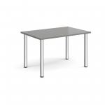 Rectangular chrome radial leg meeting table 1200mm x 800mm - onyx grey DRL1200-C-OG