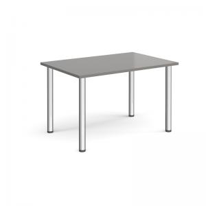 Rectangular chrome radial leg meeting table 1200mm x 800mm - onyx grey