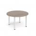 Circular silver radial leg meeting table 1200mm - Barcelona Walnut DRL1200C-S-BW