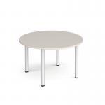 Circular silver radial leg meeting table 1200mm - Light Grey DRL1200C-S-LG