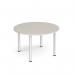 Circular silver radial leg meeting table 1200mm - Light Grey DRL1200C-S-LG