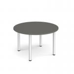 Circular silver radial leg meeting table 1200mm - Onyx Grey DRL1200C-S-OG