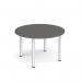 Circular silver radial leg meeting table 1200mm - Onyx Grey DRL1200C-S-OG