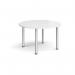 Circular silver radial leg meeting table 1200mm - white DRL1200C-S-WH