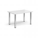 Rectangular chrome radial leg meeting table 1200mm x 800mm - white DRL1200-C-WH