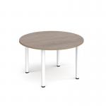 Circular white radial leg meeting table 1200mm - Barcelona Walnut DRL1200C-WH-BW