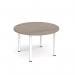 Circular white radial leg meeting table 1200mm - Barcelona Walnut DRL1200C-WH-BW