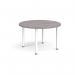 Circular white radial leg meeting table 1200mm - grey oak DRL1200C-WH-GO