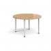 Circular white radial leg meeting table 1200mm - oak DRL1200C-WH-O